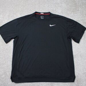 Nike Shirt Mens XL Black Dri-Fit Basketball Mesh Side Polyester Short Sleeve